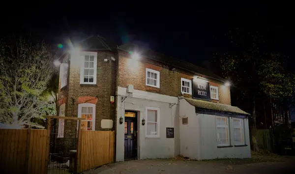 KTM ROX Nepalese restaurant and bar lit up at night on High Street, Feltham